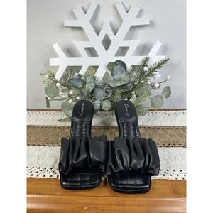 Sam Edelman Circus NY Slide Heel Sandal Women's Black Ruffle Size 8